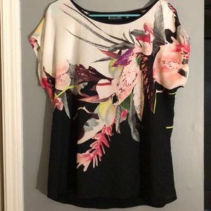 7th Avenue New York & Company Silk Floral Blouse